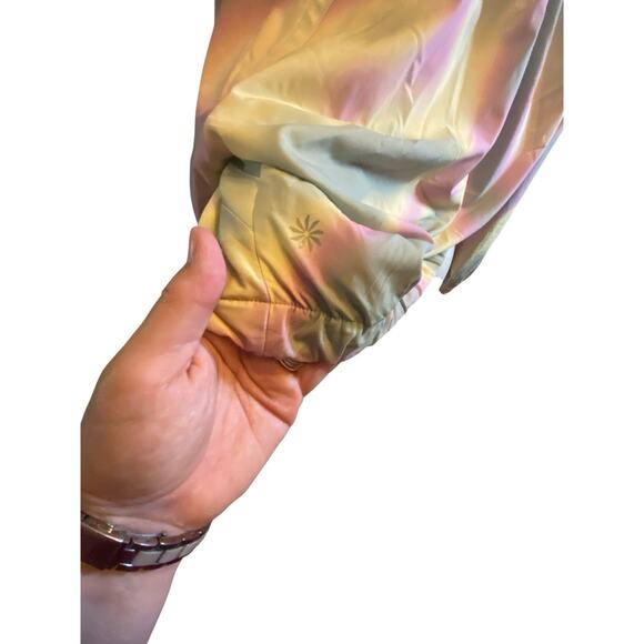 Athleta Girl Gap Collab Lily Pond Yellow Lined Bomber jacket size XXL 16, zip - Picture 11 of 16